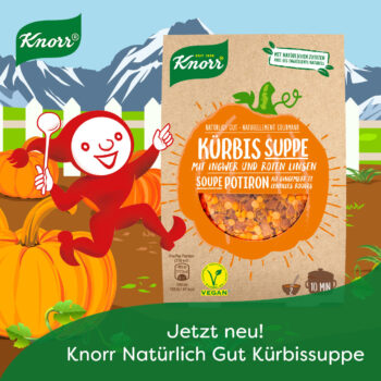Knorrli präsentiert die neue Knorr Natürlich Gut Kürbissuppe inkl. Packshot